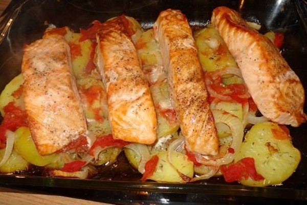 Лосось запечённый в духовке с овощами рецепт пошагово как приготовить