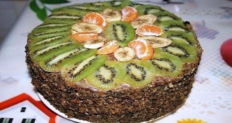 Рецепт бисквитно-фруктового торта Королевский шарм-4